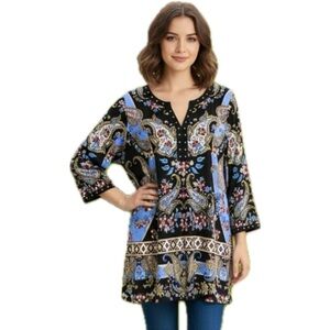 JM Collection Womens Blouse pullover Tunic NWOT Medium will fit large